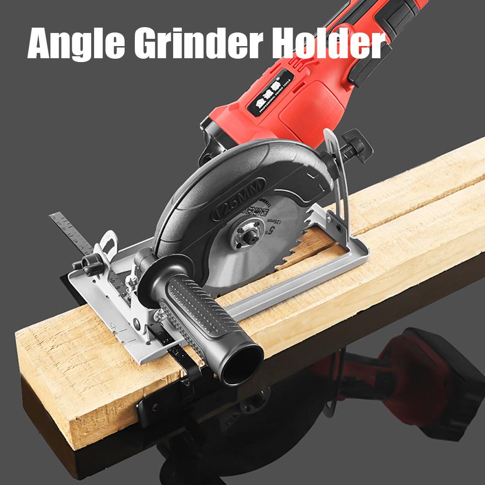 Angle Grinder Holder Cutting Machine Slotting Base 45 Degrees Adjustable Angle Grinder Dust Cover Woodworking Table