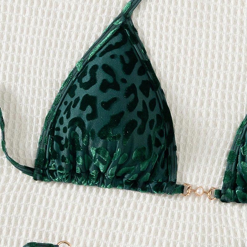 Раздельный купальник бикини в европейском и американском стиле 2025: Купальники с завязками и сексуальным принтом для женщин