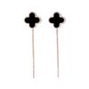 Lucky Four-Leaf Clover Red Tassel Earrings: High-End Fashion Jewelry 2025