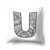 Polyester Pillow Case Pencil Drawing Geometric Decorative Print 26 English Letters Pillow Cushion Cover Simple