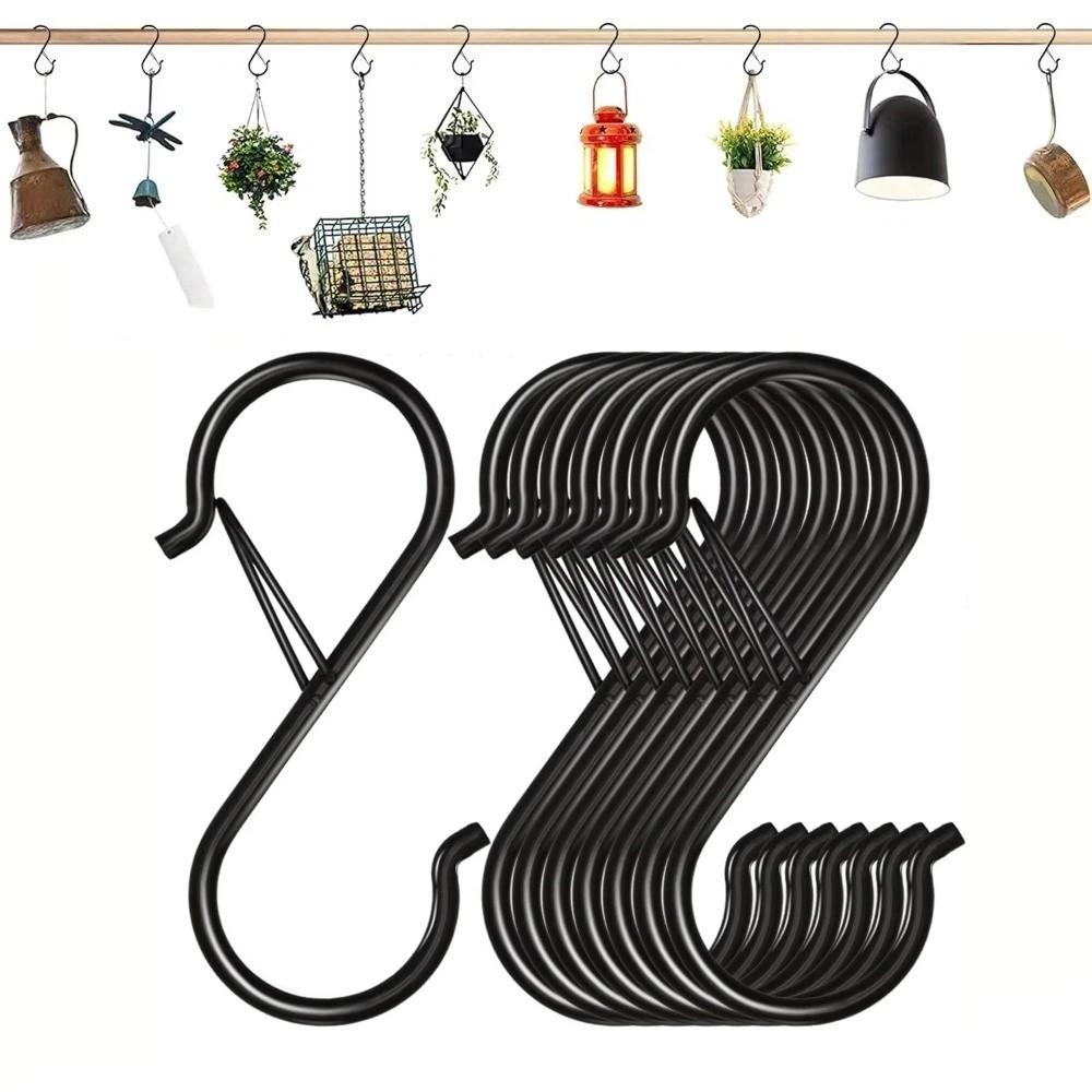 10Pcs Windproof Kitchen Pot Rack Hooks S-Shape Garden Hanging Clasp Bathroom Accessories