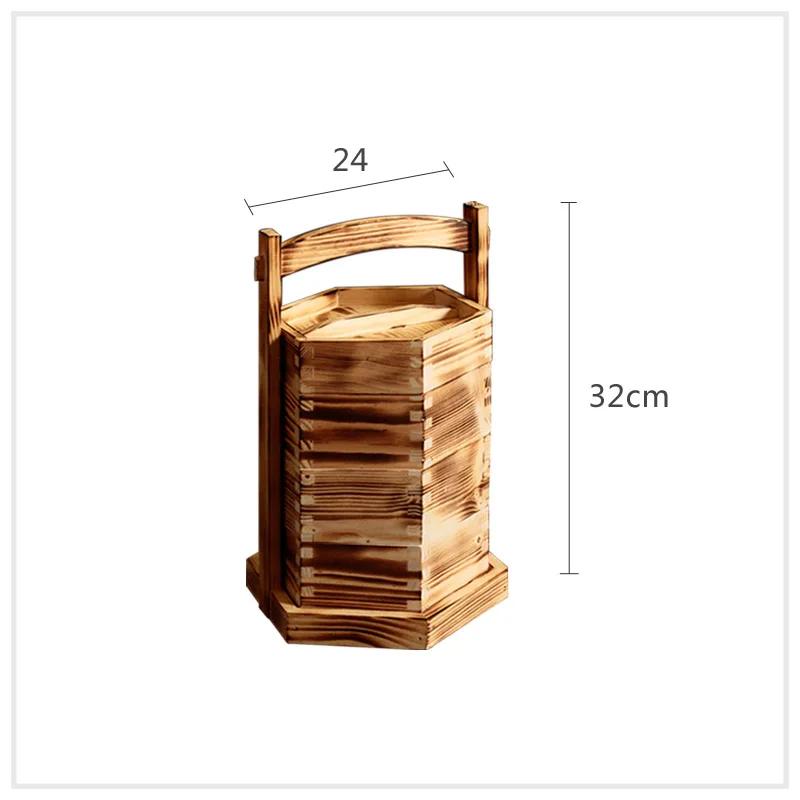 Wooden Hexagonal Steamer Chinese Dim Sum Steamed Grid Multi-size Heat Resistant Household Pastry Steamer Kitchen Cookware Tool