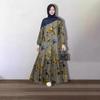 Retro Floral Print Long Sleeve Loose Dress - European & American Style 2024