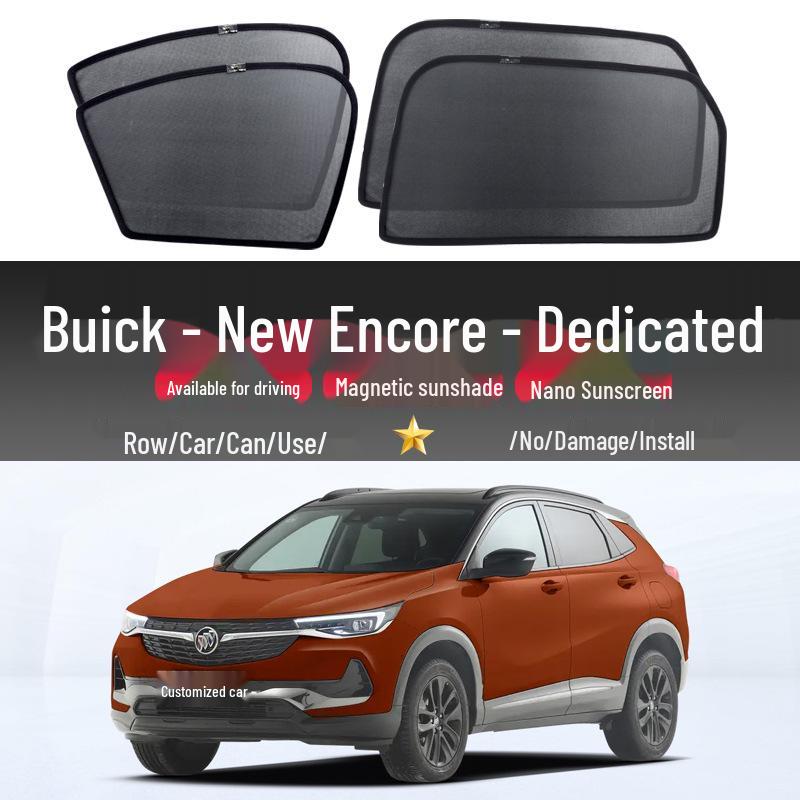 Магнитная солнцезащитная шторка на боковое стекло автомобиля Buick Encore: Теплоизоляционная и приватная штора