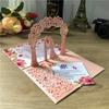 3D Bride and Groom Rose Gold Pop Up Wedding Invitations Laser Cut Greeting Cards Envelope Bridal Shower Invitation Cards
