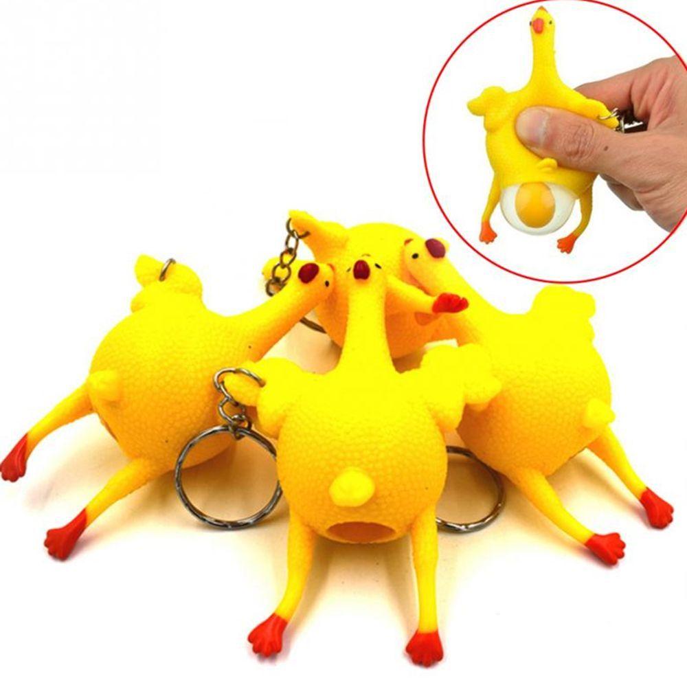 Squeeze Eggs Pranks Halloween Gift Tricky Hens Novelty Vent Toys Keychain Funny Chickens Lay Eggs