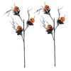 1/2/3Pcs Halloween Pumpkin Branch Spooky Black Artificial Tree Branch Home Office Holiday Party Indoor Outdoor Fake Plants Pick Decoration
