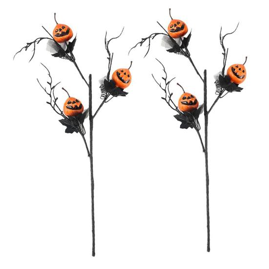 1/2/3Pcs Halloween Pumpkin Branch Spooky Black Office Holiday Party Indoor Tree Branch Home Outdoor Fake