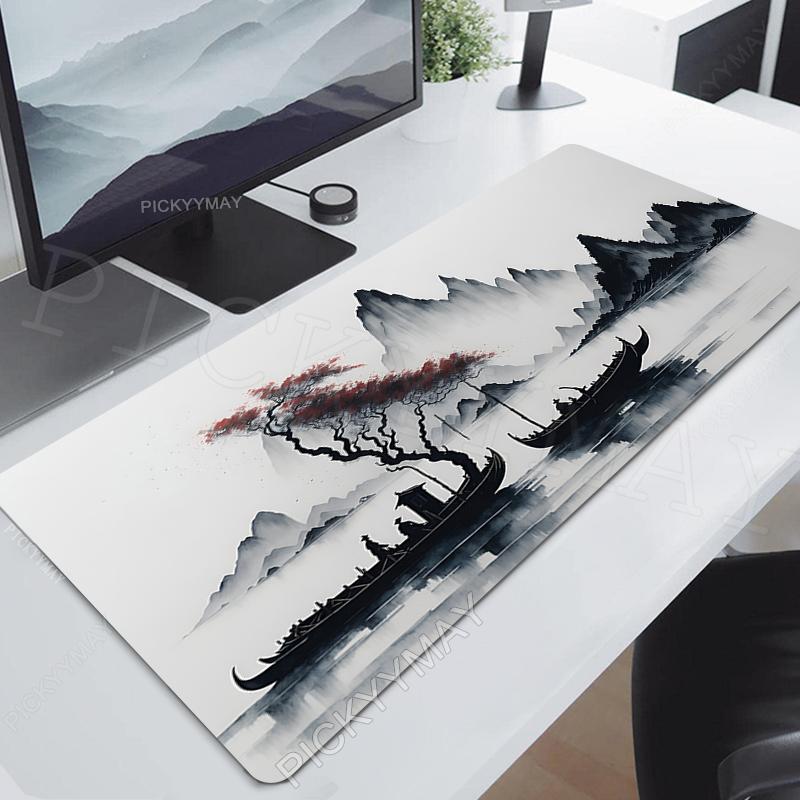 Ink Painting Desk Mat Gamer Mousepads Company Mouse Pad Office Desk Pads Large Mousepad Chinese Style Mouse Mats For Computer