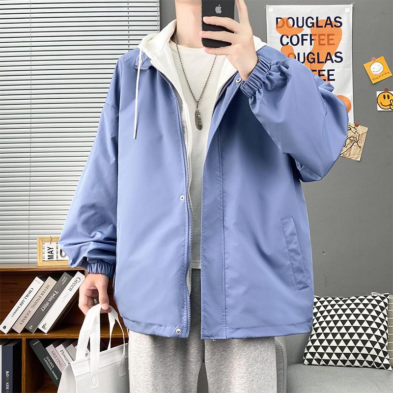 Осенняя свободная куртка большого размера из двух частей, мужская, в стиле Гонконга, студенческая, повседневная, универсальная, модная, трендовая, верхняя часть
