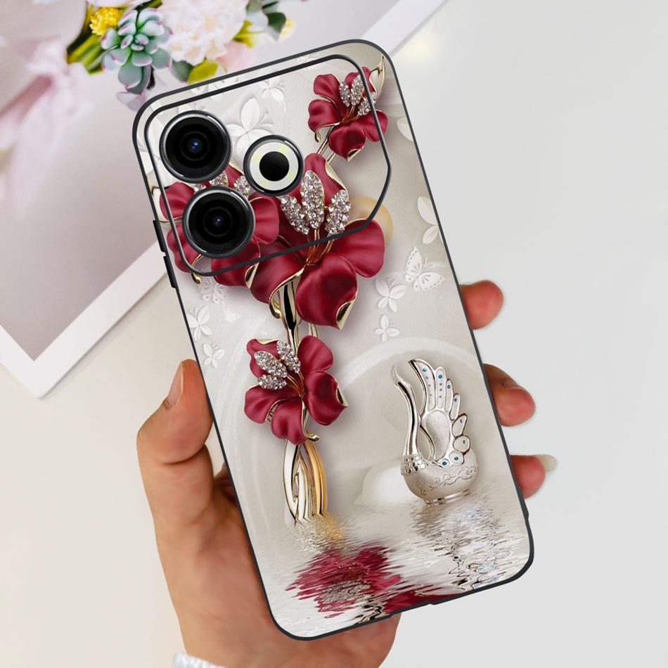 Чехол для телефона Tecno Pova 6 Neo Pova6 Neo 4G 2024 Элегантный принт Мягкий силикон ТПУ Чехлы
