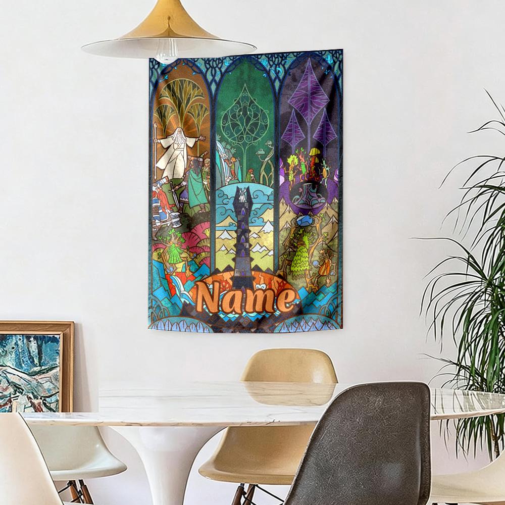 Warnermedia Custom Your Name Wall Decor Tapestry Art For Pet Memorial Birthdaywedding Party Backdrop Family Gift