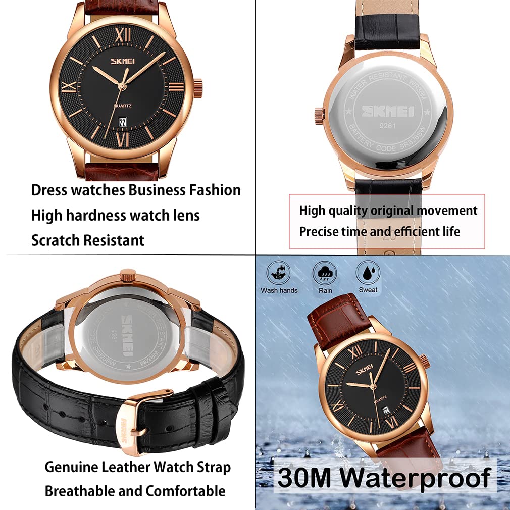 Watch for Arm Classic Leather Brand High School Black Watch for Men Men, Simple, Stylish, Watch, Men's Watch, Brown, Strap, Waterproof, Business,