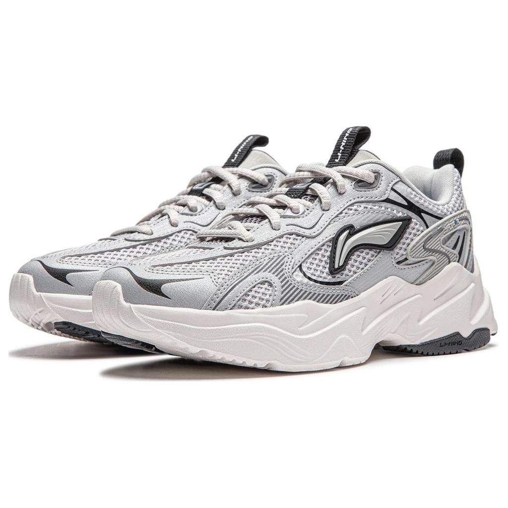 Li Ning Meteor Versatile Retro Dad Shoes Thick Sole Height Increasing Shock Absorption Non-Slip Wear-Resistant Support Low-Top Casual Shoes AGCU122-4