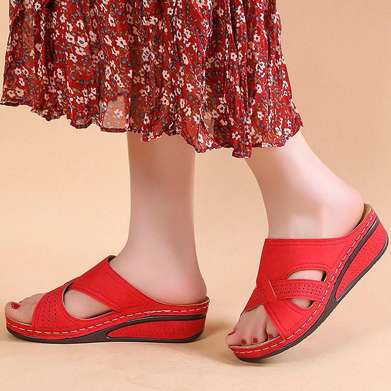 Модные женские сандалии качественные летние туфли для женщин босоножки на танкетке домашние тапочки на каблуке на открытом воздухе на платформе сандалии на танкетке Zapatos Mujer