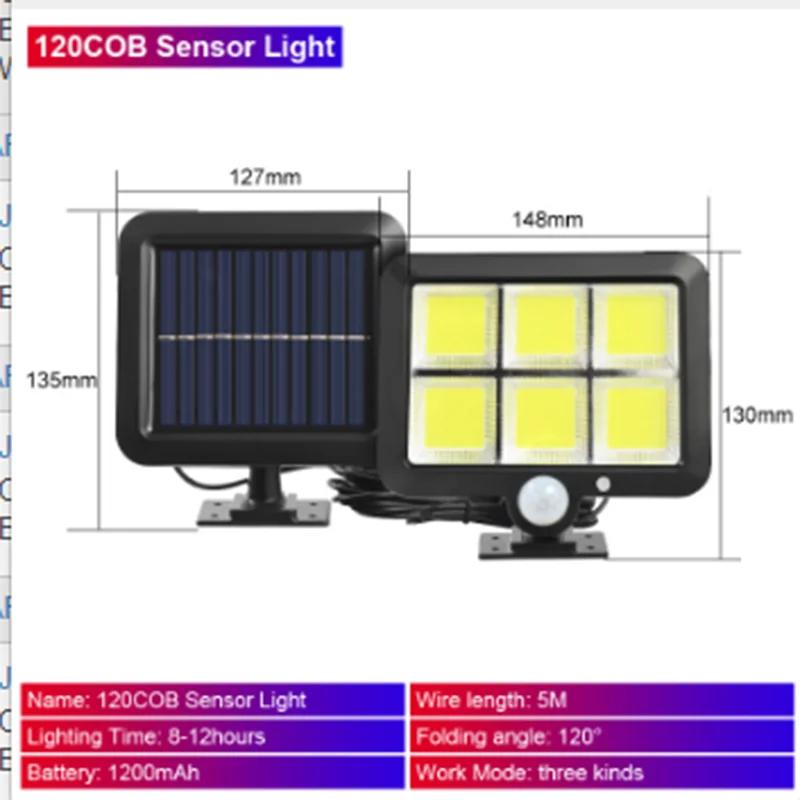 Горячая продажа Солнечный датчик человеческого тела Светильник Уличный сплит-светильник для сада Солнечный перезаряжаемый настенный светильник Уличное освещение Уличные фонари