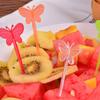 200pcs Disposable Cartoon Fruit Picks Butterfly Toothpicks Plastic Sandwich Appetizer Cocktail Sticks Cake Toppers Cupcake