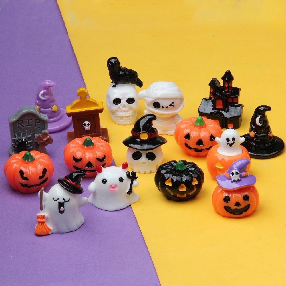 10pcs Resin Craft Miniature Figurines Halloween Desktop Ornament Micro Landscape Home Decoration