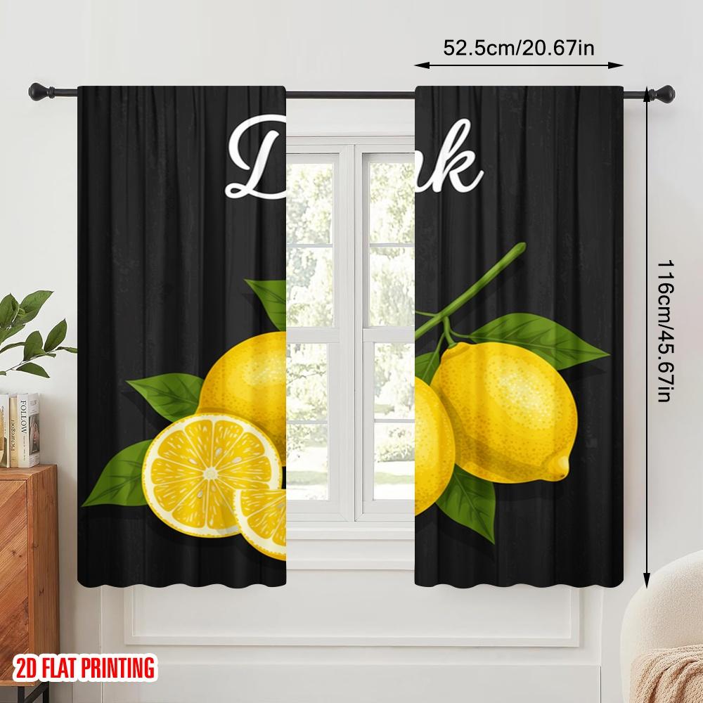 2 шт. 2D плоская печать Шторы Напиток Лимон Свежие Фрукты Полиэстер Без Электричества Украшения для Вечеринки Использование для Помещения