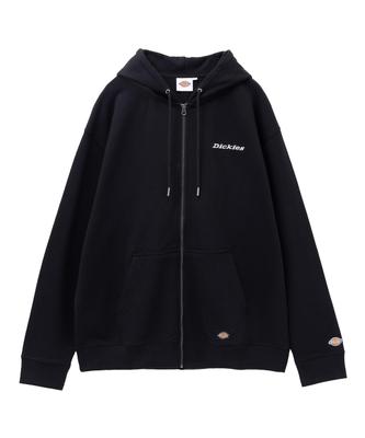 Мужская флисовая толстовка Dickies, смесовая хлопковая ткань, свитшот на молнии с карманами и логотипом, черный, размер M