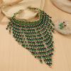 Handmade Jewelry Set Wood Tassel Necklace Luxury Ear Studs  Party