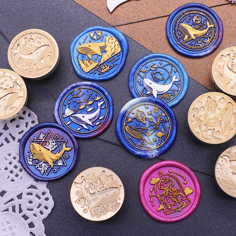 Голова восковой печати «Морское существо», Голова восковой печати из серии «Океан» для приглашений, писем, конвертов