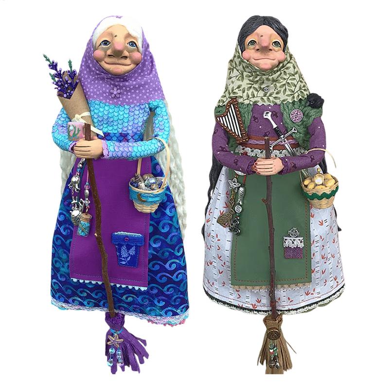 Witch Doll Good Luck Cooking Doll Handmade Resin Ornament Magic Hang Dolls Home Kitchen Decoration Crafts Creative Pendant Gifts