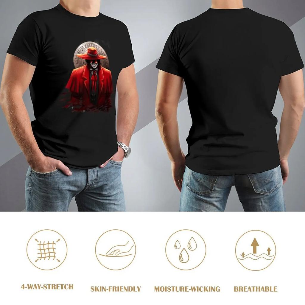 Hellsing Alucard Bullet Dark Fantasy Аниме Футболка Blanks Tees Одежда для хиппи Мужские футболки