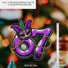 2D Flat Purple & Green Mardi Gras 67 Number-Shaped Acrylic Sign, Suitable for Wall Decoration, Porch, Room, Villa, Accents Home, Hallway, or Workplace