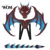 Dragon Mask And Wings Combo Children's Costumes Set, with Tail Wing, Lightweight Set Dress Up Cosplay Costumes, for Ages 3-12 Halloween Party