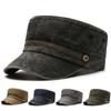 Men's Flat Top Hat Cotton Cap Youth Outdoor Fishing Sunshade Hat Military Caps Army Visors Hat Training Cadet Caps