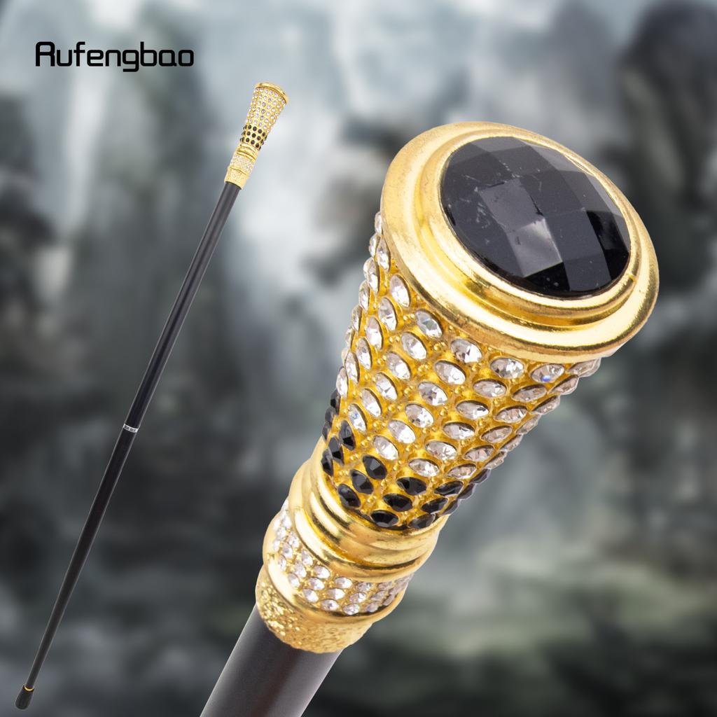 Черная искусственная алмазная золотая трость модная декоративная палка джентльмен элегантная косплей трость набалдашник посох 94 см