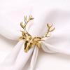 6 Pcs Gold Napkin Rings Deer for Head Shape Christmas Party Dinner Table Decor Exquisite Wedding Dinner Hand Towel Holder Napkin Holders for Cloth