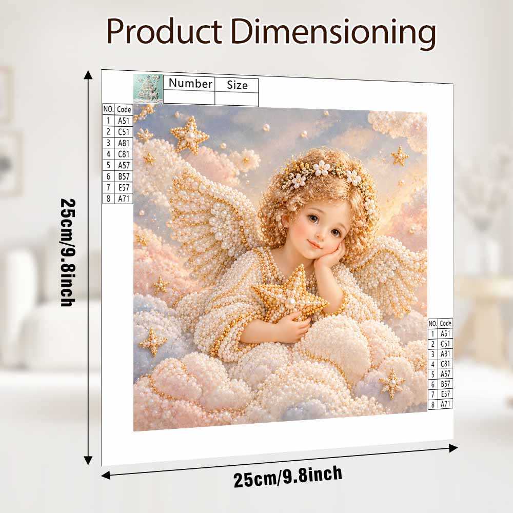 Pearl Painting 5D DIY Decorative Painting. Cute Birthday Gift. Angel Star Clouds Handmade Art Painting