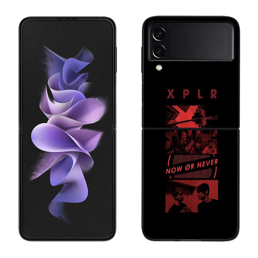 Sam and Colby XPLR Case For Samsung Z Flip 6 5G Galaxy Z Flip 5 4 3 5G Black Hard Cell Phone Cover Luxury PC Shell Coque