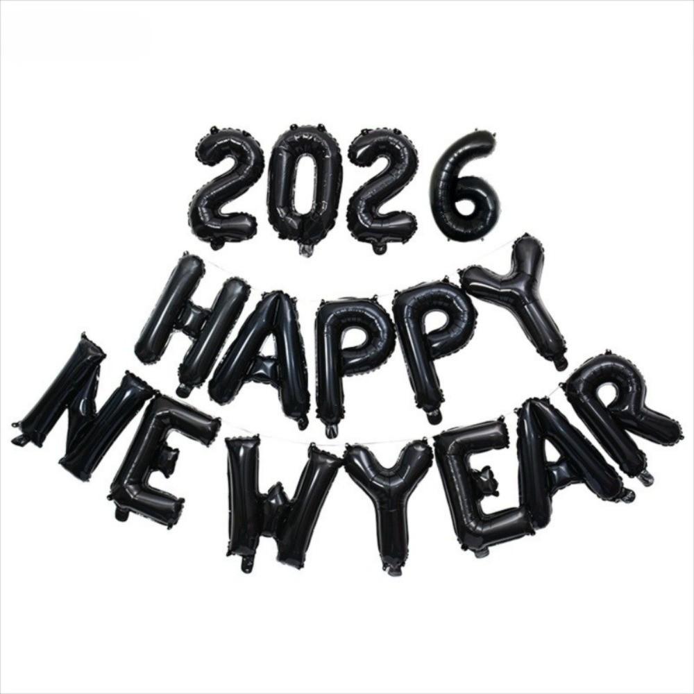 С Новым Годом 2026 Воздушные Шары-Буквы Надувные Новогодние Украшения Цветные Фольгированные Шары Товары для Вечеринки Праздничные Украшения
