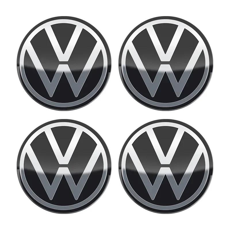 For VW Volkswagen Jetta MK5 Golf 4pcs 56mm 60mm 65mm 70mm 75mm Car Wheel Center Hub Cap Sticker For Volkswagen VW CC GTI Polo Go