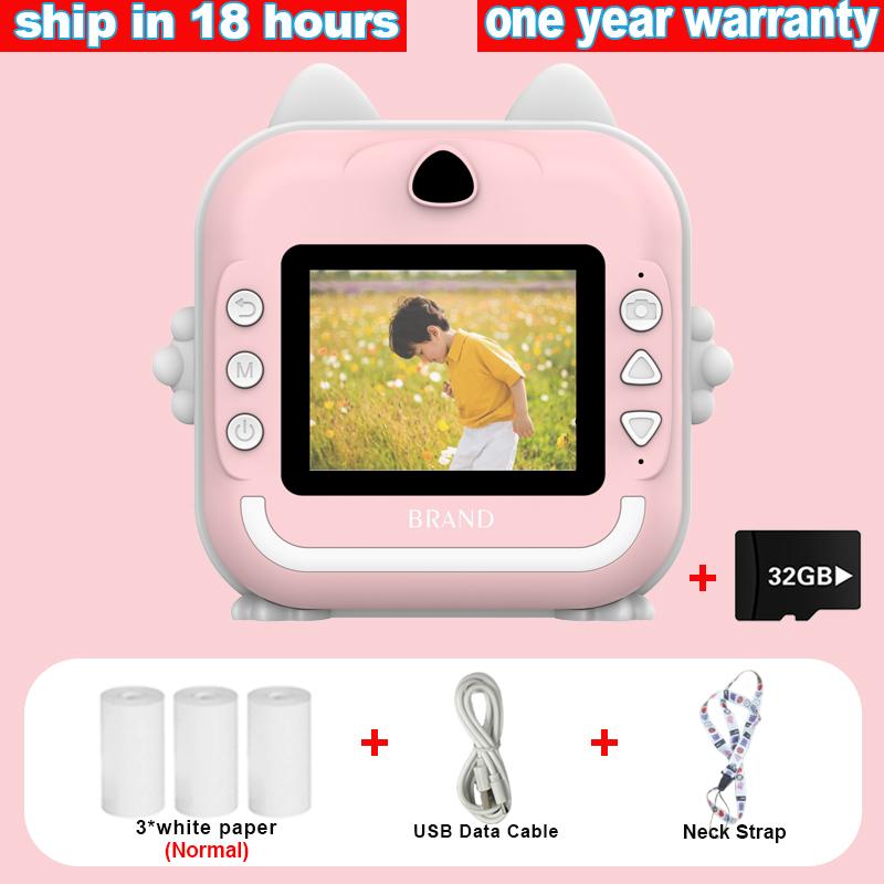 Детская камера с мгновенной печатью, мини-термопринтер, видеоцифровая детская камера для фотографии, развивающие игрушки, подарок