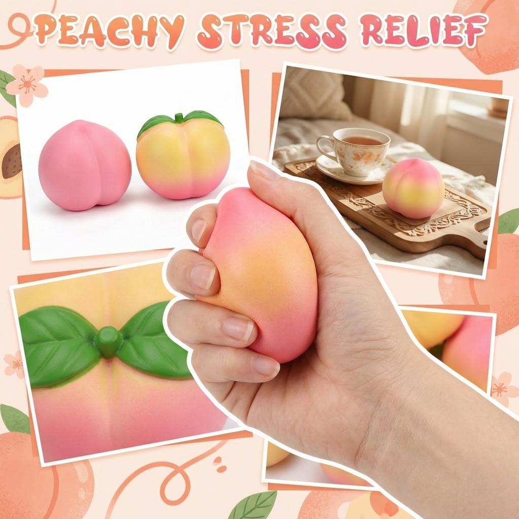 Инструмент для симуляции декомпрессии в виде персика - Big Peach Pinch Music Q Мягкая медленная игрушка для декомпрессии и снятия стресса.