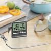 Electronic LCD Digital Food Thermometer BBQ Meat Probe Thermometer with Timer Alarm Function Kitchen Cooking Temperature Tester