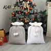 Heat Transfer Gift Packaging Christmas Velvet Santa Bag, 19 x 26 Inch Large Drawstring Portable Storage Bags for Daily Use Claus Reusable Presents