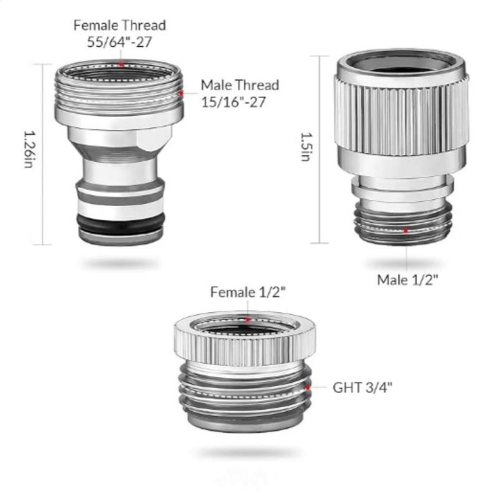 Faucet Adapter for Garden Hose and Shower Connection Rust-Proof Water Tap Part Quick Connectors for Bathroom Garden Watering