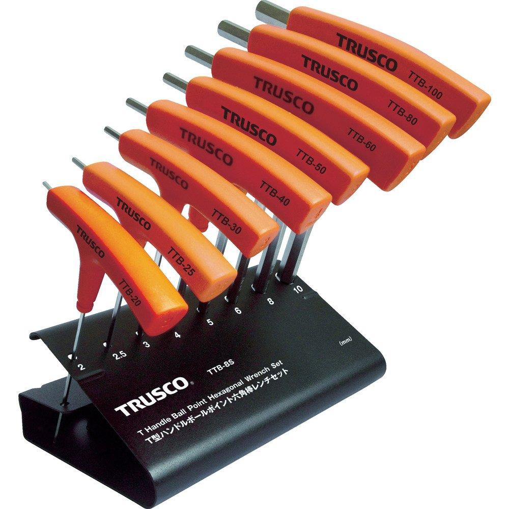 TRUSCO Ball Point Hex Wrench 8 T-Handle Set, Pieces, TTB-8S