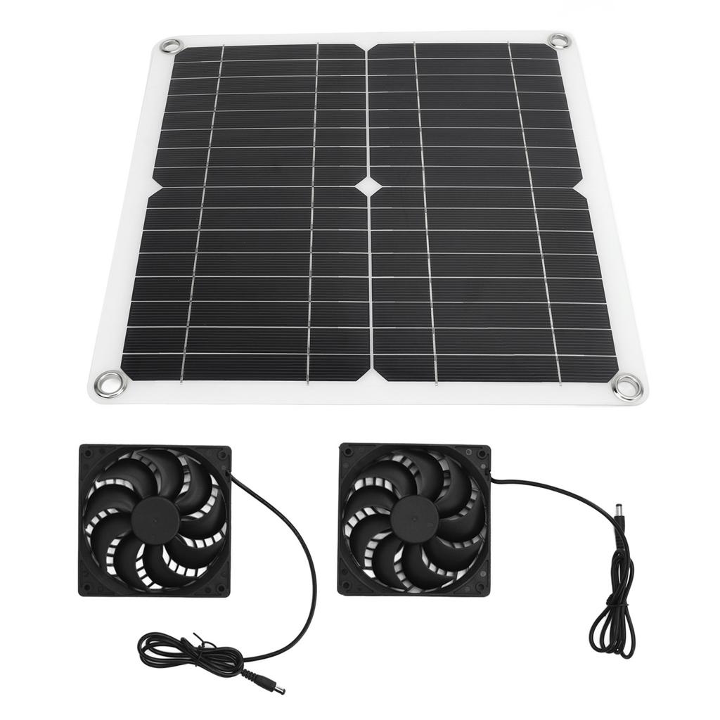 Комплект вентиляторов для солнечных панелей 20 Вт, высокая скорость преобразования, легкая портативная солнечная панель с 2 вытяжными вентиляторами для автофургона