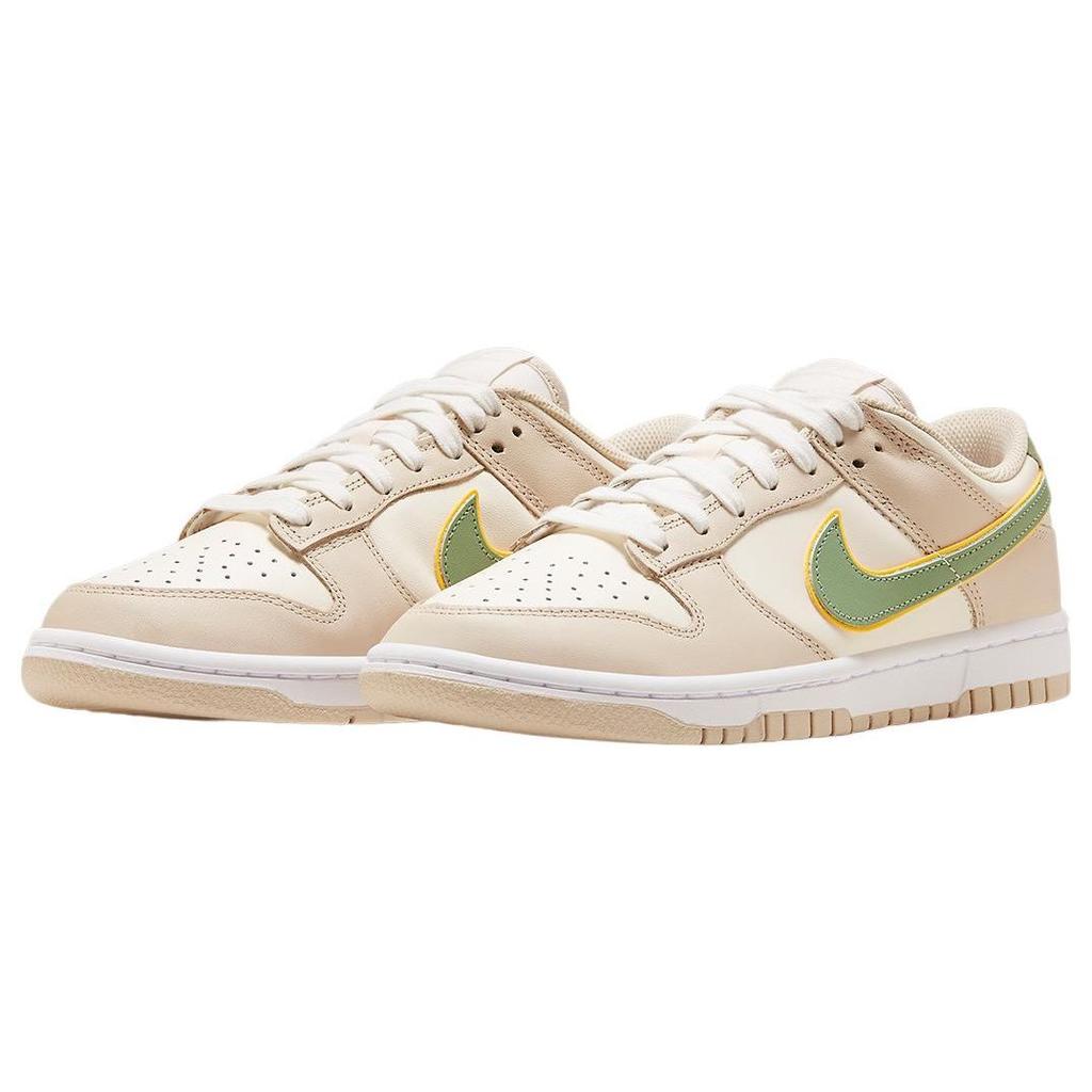 Nike Dunk Low Pale Ivory Oil Green Женские кроссовки Кремово-белый Laser-Orange FQ6869-131
