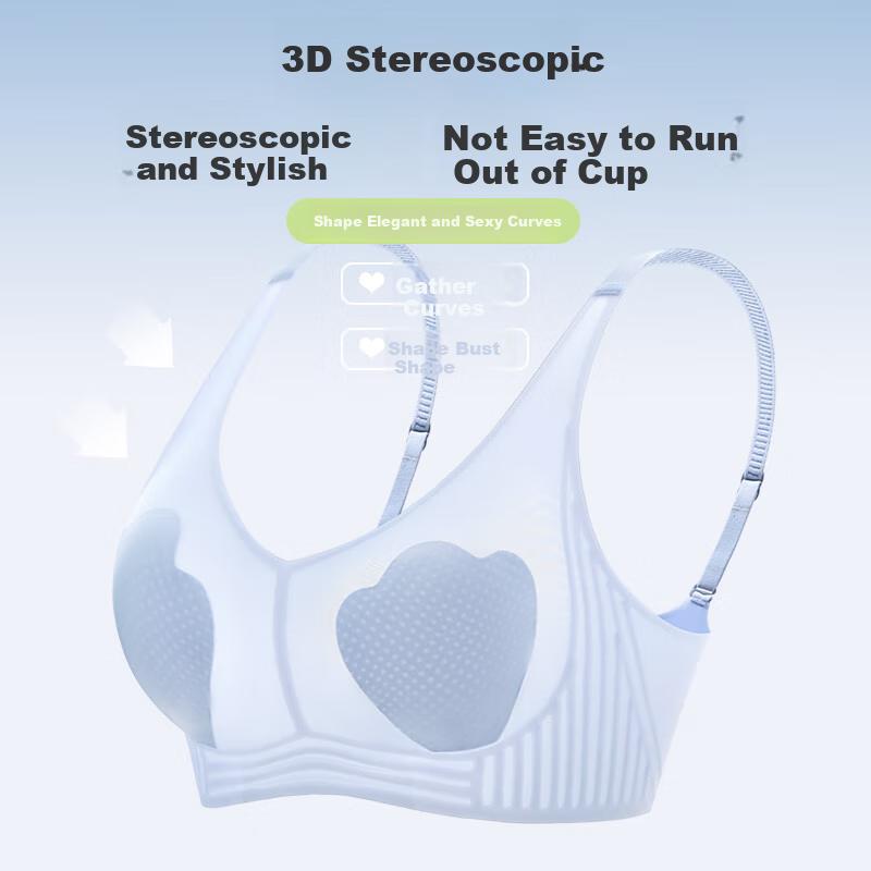 LangSha Women's Wireless Thin Bra with Cooling Rabbit Ear Cups And Side Support for Side Boob, Nude Skin Color, Size M
