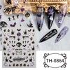 Salon Nail Accessories 6 Sheets Halloween Stickers for Women, Pumpkin Ghost Bat Skull Women Manicure Decoration Decals, Art Home Supplies