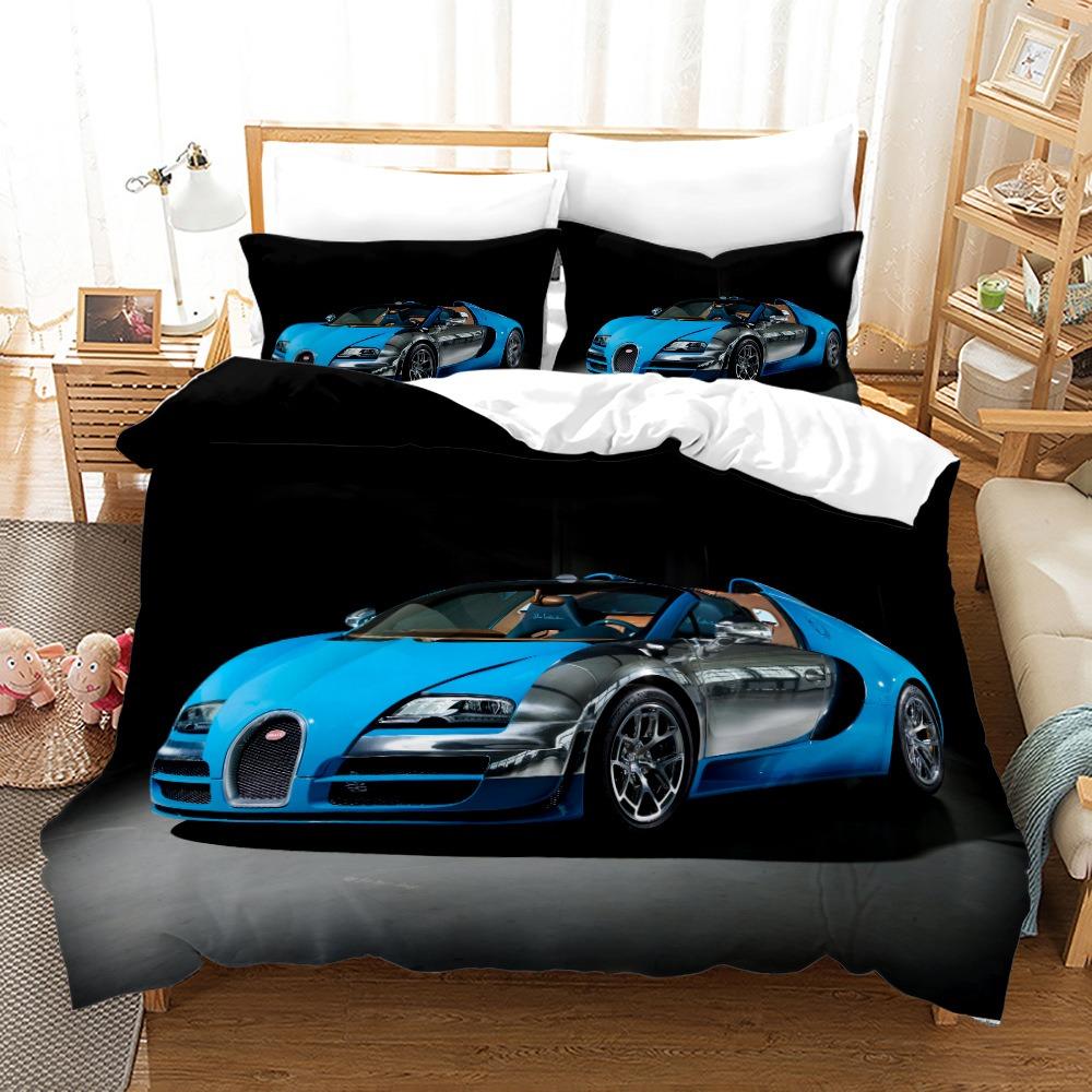 Luxury Car Duvet Cover Set Cartoo Bedding Set for Kids Boys Polyester Bedding Set King Size