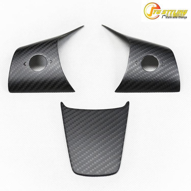 Dry Carbon Fiber Steering Wheel Sticker for Tesla Model 3/Y