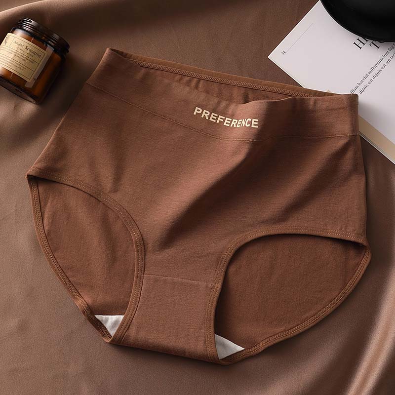 Women Cotton Panties High Waist Panty Comfortable Underwear Ladies Solid Color Underpants